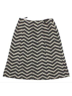 Chanel Tweed Chevron Skirt Knee-Length